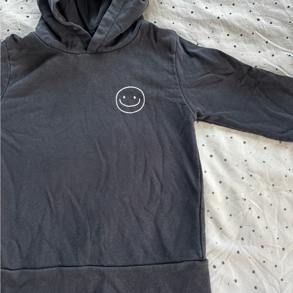 Kids Gray Hoodie with Smiley Design